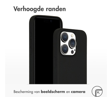 Accezz Liquid Silicone Backcover met MagSafe iPhone 15 Pro - Zwart