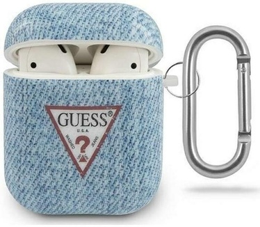 Guess TPU Triangle Case Denim - Apple Airpods 1 & 2 - Lichtblauw Blauw