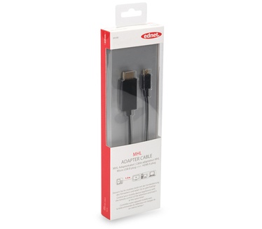 Ednet 1.5m, USB2.0 Micro-B/HDMI