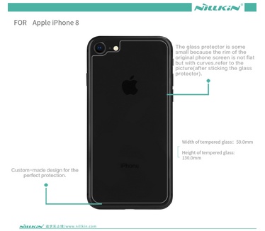 Nillkin Tempered Glass 9H Back Cover (Alleen achterkant) - Apple iPhone 8 (4.7")