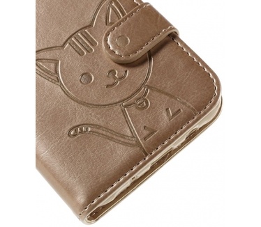 Samsung Galaxy J5 Leiers Domi Cat Series Leather Case Champagne