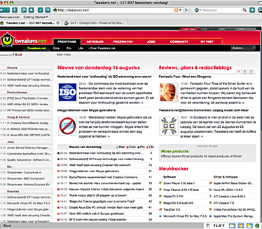 Netscape Navigator 9.0 beta 3 - Tweakers.net (klein)