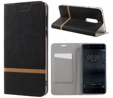 qMust Nokia 5 Wallet Case - TPU frame - Striped Black