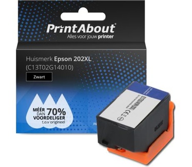 PrintAbout Huismerk Epson 202XL (C13T02G14010) Inktcartridge Zwart Hoge capaciteit