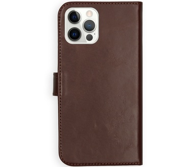Selencia Echt Lederen Bookcase iPhone 12 (Pro) - Bruin