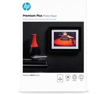 HP Premium Plus fotopapier, satijn, 300 g/m2, A4 (210 x 297 mm), 20 vellen