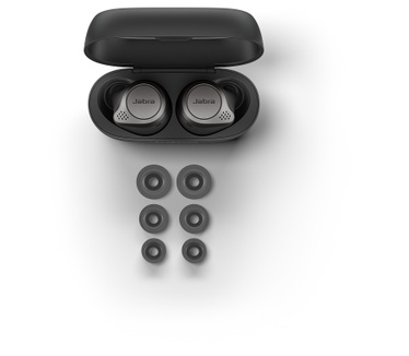 Jabra Elite 75t (draadloos laden) (Titanium, Zwart)