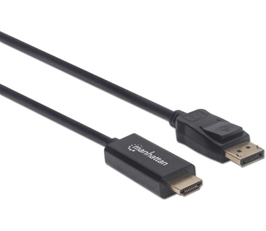 Manhattan DisplayPort to HDMI Cable, 4K, 1.8m, Male to Male, 4K@60Hz (3840 x 2160 at 60Hz), Black Zwart