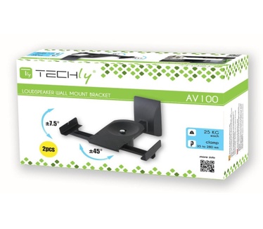 Techly Couple Speakers Wall Brackets up to 25kg Black ICA-SP SS201