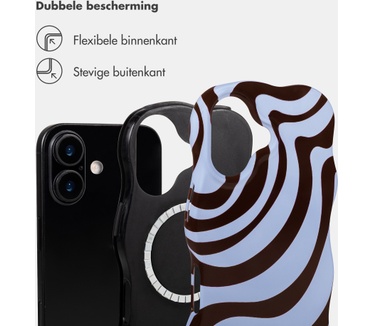 Selencia Vivid Wavy Backcover met MagSafe voor de Apple iPhone 17 - Dream Swirl Chocolate