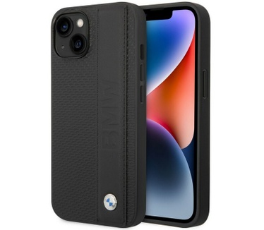 BMW Leather Signature Back Case - Apple iPhone 14 (6.1") - Zwart Zwart