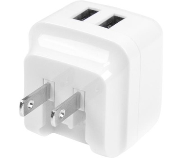 Startech.com 2-poorts USB-lader hoog vermogen (17 W / 3,4 A) reislader (internationaal) wit