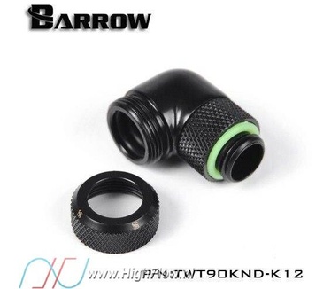 BarrowCH Barrow G1/4 Male Rotary To 90 Degree, 14mm Hard Tube Compression Fitting - Black