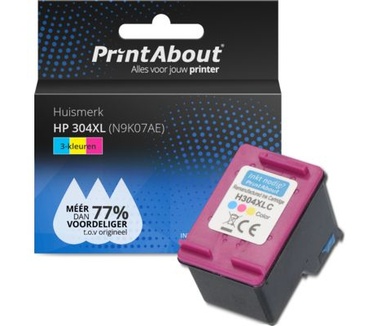 HP 304XL (N9K07AE) Inktcartridge 3-kleuren Hoge capaciteit PrintAbout Huismerk