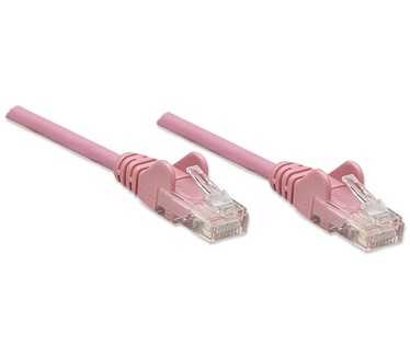 Intellinet Network Patch Cable, Cat5e, 5m, Pink, CCA (Copper Clad Aluminium), U/UTP (cable unshielded/twisted pair unshielded), PVC, RJ45 Male to RJ45 Male, Gold Plated Contacts, Snagless, Booted