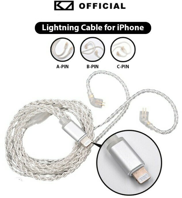 KZ Acoustics KZ Lightning kabel Zilver Vervang / Upgrade Type A
