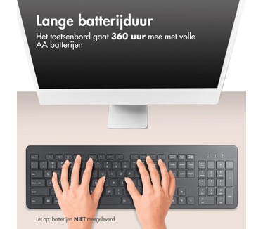 Accezz Premium Desktop QWERTY Bluetooth Keyboard - Zwart