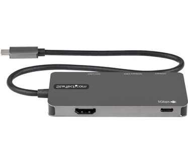 Startech.com USB C Multiport Adapter - USB-C naar 4K HDMI, 100W Power Delivery Pass-through, SD/MicroSD Slot, 3-Port USB 3.0 Hub - USB Type-C Mini Dock - Lange (30cm) Kabel