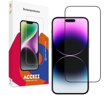 Accezz Gehard Glas Full Cover Screenprotector iPhone 15 Pro Max