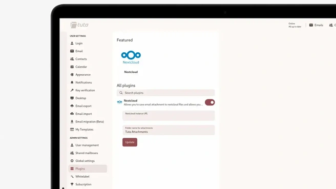 Nextcloud x Tuta Mail