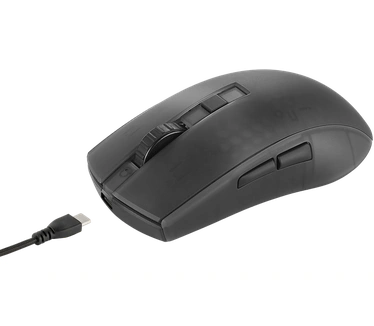 Deltaco DM320 Gaming-Maus Funk Optisch Schwarz Transparent 6 Tasten 10000 dpi Abnehmbares