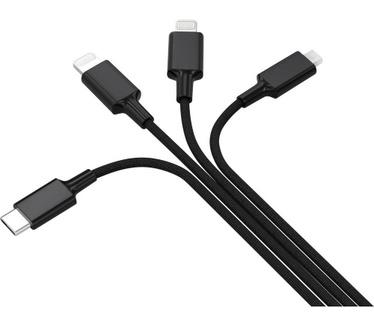 smrter Hydra ELITE 6in1 USB-Laadkabel Lightning Aluminium, Blauw, Zwart