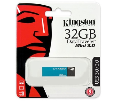 Kingston DataTraveler Kingston Technology Mini 3.0 32GB, DataTraveler. Capaciteit: 32 GB, Soort aansluiting: USB 3.0, Formaat: Capless. Breedte: 42.33 mm, Diepte: 12.66 mm, Hoogte: 5.98 mm. Ondersteunt Mac-besturingssysteem: Mac OS X 10.6 Sneeuw Luipaard,