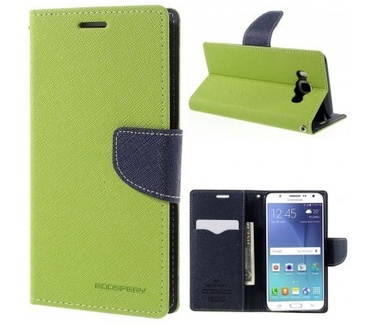 Mercury Samsung Galaxy J5 (2016) Fancy Diary Wallet Case - TPU frame - Green