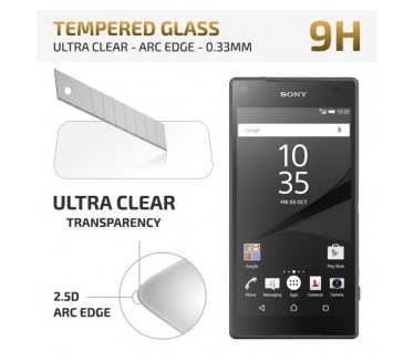 qMust Sony Xperia Z5 Compact Tempered Glass protector - Ultra Clear - Arc Edge