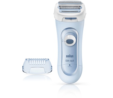 Braun Silk-épil Lady Shaver 5-160 Blauw - 3in1 Draadloos W&D Elek Scheerapparaat, Trimmer En Scrub