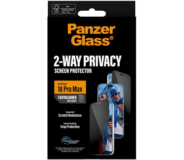 PanzerGlass PanzerGlass® 2-Way Privacy Screen Protector iPhone 2026 Pro Max | Ultra-Wide Fit w. EasyAligner