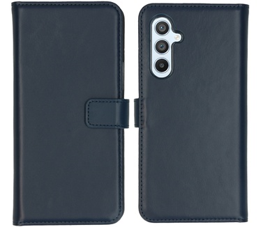 Selencia Echt Lederen Bookcase Samsung Galaxy A54 (5G) - Blauw