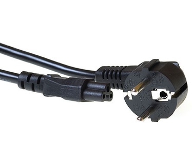 ACT Stroomkabel randaarde stekker CEE7/7 male (haaks) - C5 5.00 m Zwart