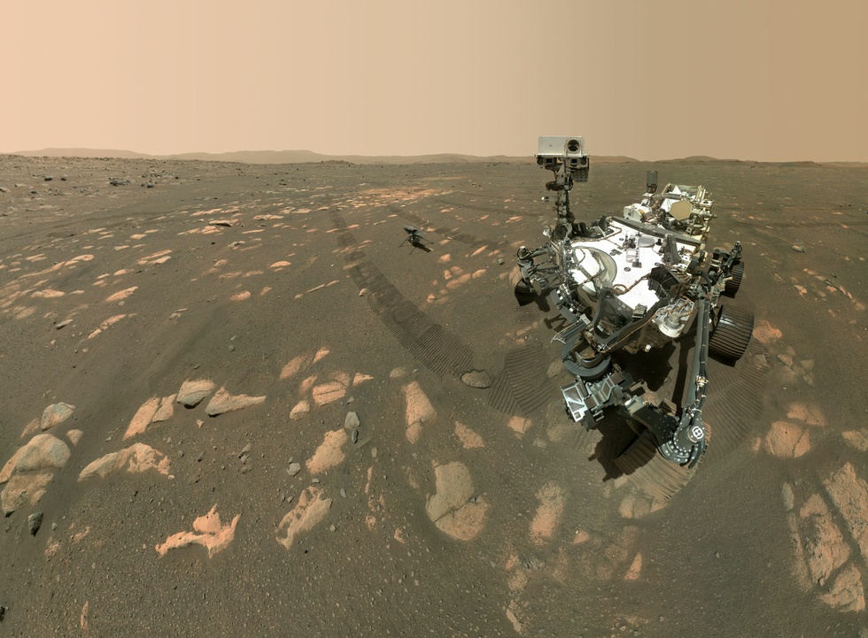 Perseverance en Ingenuity - Foto © NASA/JPL-Caltech/MSSS