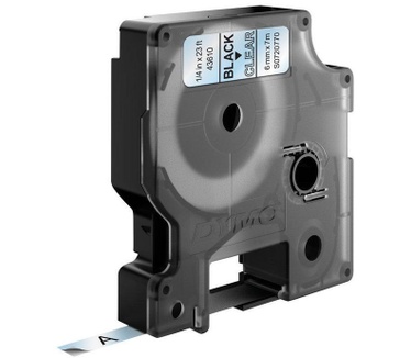 Dymo D1 -Standard Labels - Black on Transparent - 6mm x 7m