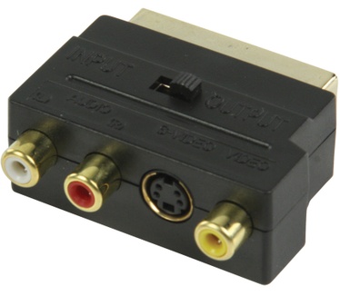 ValueLine Switchable SCART AV adapter SCART male - 3x RCA female + S-Video female black