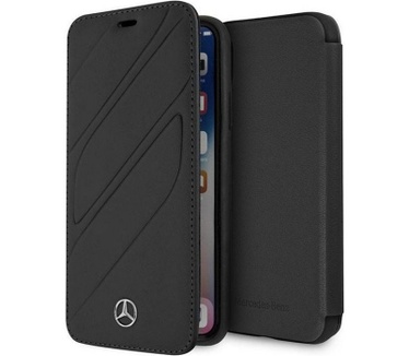 Mercedes-Benz New Organic Leather BookCase - iPhone X/XS - Zwart  Zwart
