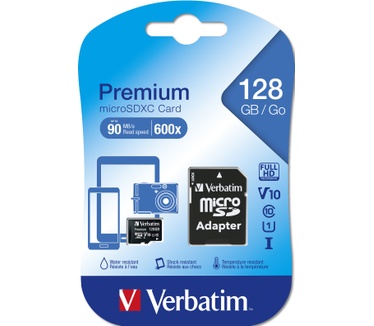 Verbatim MicroSDXC UHS-I Class 10 128GB  (+ adapter)