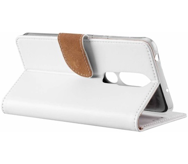 Luxe Lederen Bookcase hoesje voor de Nokia 6.1 Plus - Wit (Nokia 6.1 Plus) Wit