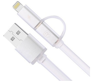 Remax Aurora USB naar Micro USB en Lightning Kabel - Zilver (1m)
