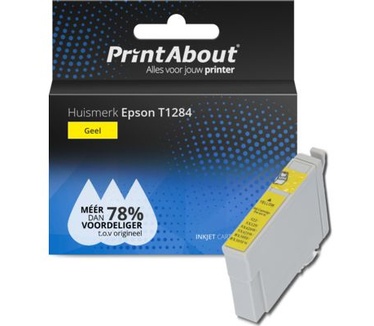 PrintAbout Huismerk Epson T1284 Inktcartridge Geel