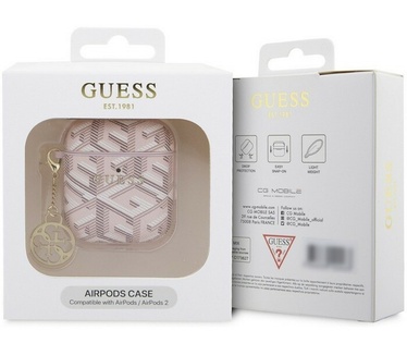 Guess Charm G-Cube Case voor Apple Airpods 1 & 2 - Roze