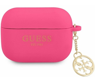Guess Charms Silicone Case voor Apple Airpods Pro - Fuchsia Roze