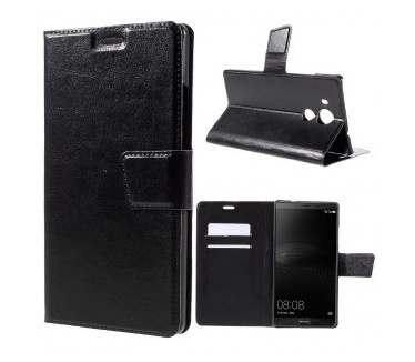 qMust Huawei Mate 8 Wallet Case - hoesje met stand - Black