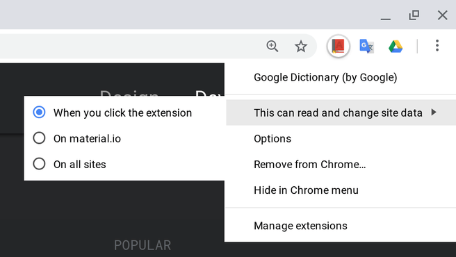 chrome 70 extensiepermissies