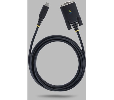 Startech.com 2m USB-C naar Serieel Adapter Kabel, COM Retentie, FTDI Chipset, USB Type-C naar DB9 RS232 Male, Status LEDs, Verwisselbare DB9 Schroeven en Moeren