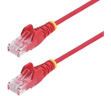 Startech.com 2,5m Dunne CAT6 Ethernet Kabel, Rood, Snagless, 100W PoE, UTP, LSZH, 28AWG Pure Koperdraad, Slim RJ45 Netwerk Patchkabel met Trekontlasting, Fluke Getest