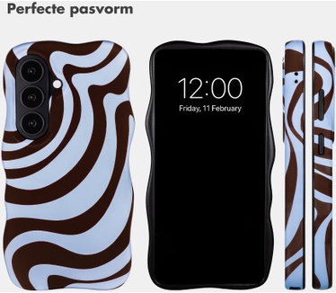 Selencia Vivid Wavy Backcover met MagSafe voor de Samsung Galaxy S26 - Dream Swirl Chocolate