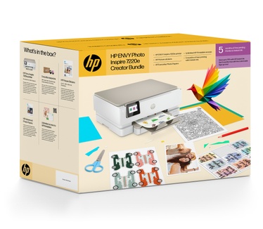 HP Creator box - ENVY 7220e A4 inkjet printer 15 ppm Wifi + fotopapier + sticker papier + 5 maanden gratis printen + onbeperkte toegang tot HP Printables