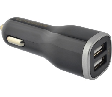 Mobiparts Car Charger Dual USB 2.4A + Micro USB Cable Black